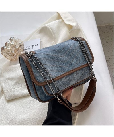 Shoulder Bag for Women Solid Color Crossbody Bags Fashion Design Chain Small Handbags and Purse 10*7*4inch Dark Blue $44.03 S...