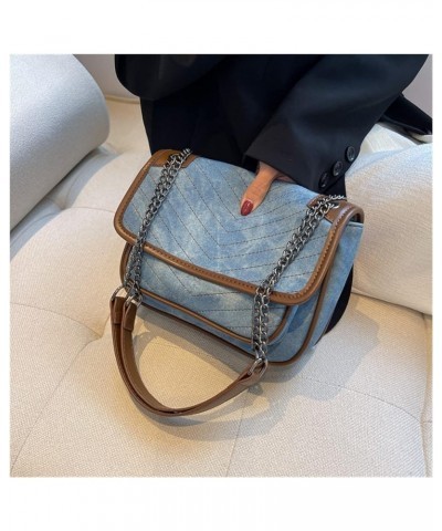 Shoulder Bag for Women Solid Color Crossbody Bags Fashion Design Chain Small Handbags and Purse 10*7*4inch Dark Blue $44.03 S...