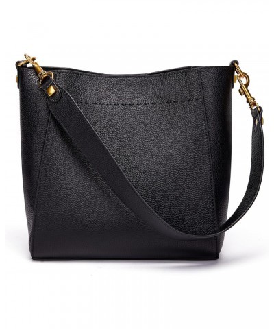 Leather Bucket Tote Bag For Women Medium Hobo Shoulder Purse And Handbags (1-Black) $53.70 Totes