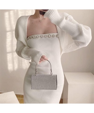 Women's Evening Bag Silver Rhinestone Party Clutches Wedding Purses Cocktail Prom Handbags Silver $16.79 Evening Bags