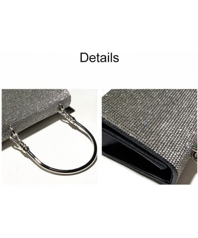 Women's Evening Bag Silver Rhinestone Party Clutches Wedding Purses Cocktail Prom Handbags Silver $16.79 Evening Bags