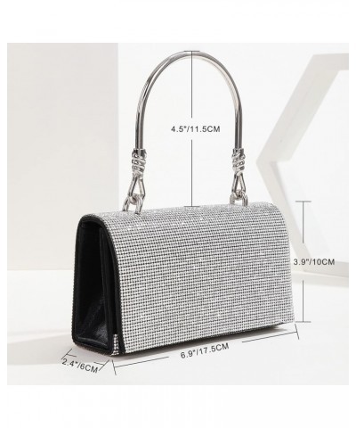 Women's Evening Bag Silver Rhinestone Party Clutches Wedding Purses Cocktail Prom Handbags Silver $16.79 Evening Bags