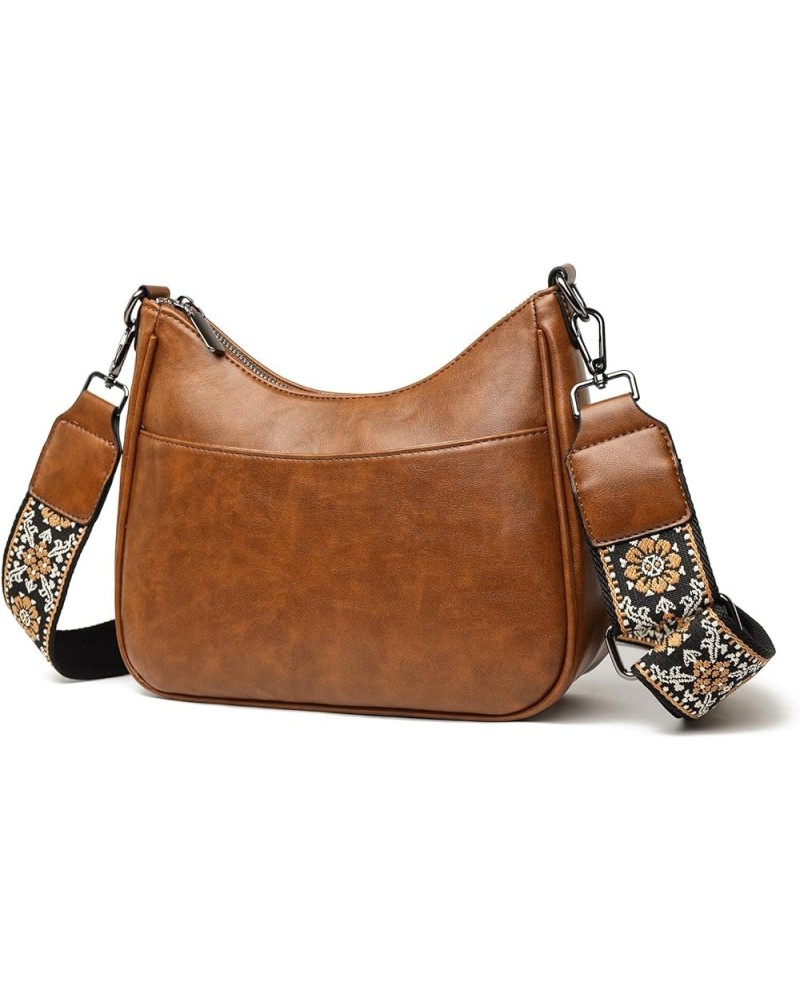 Crossbody Purses for Women Handbags Leather Crescent Bags, Shoulder Bag with Adjustable Wide Strap Brown $24.59 Crossbody Bags