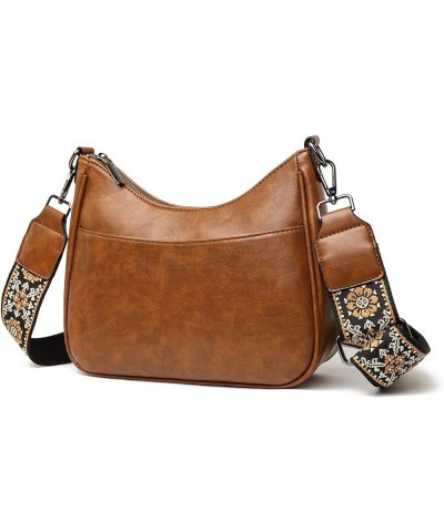 Crossbody Purses for Women Handbags Leather Crescent Bags, Shoulder Bag with Adjustable Wide Strap Brown $24.59 Crossbody Bags