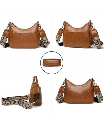 Crossbody Purses for Women Handbags Leather Crescent Bags, Shoulder Bag with Adjustable Wide Strap Brown $24.59 Crossbody Bags