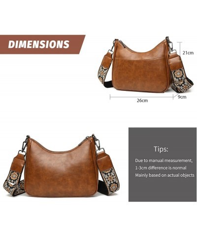 Crossbody Purses for Women Handbags Leather Crescent Bags, Shoulder Bag with Adjustable Wide Strap Brown $24.59 Crossbody Bags