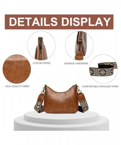 Crossbody Purses for Women Handbags Leather Crescent Bags, Shoulder Bag with Adjustable Wide Strap Brown $24.59 Crossbody Bags