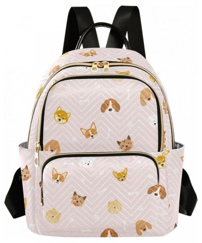 Mini Backpack for Women, Cute Dog Head Paws Travel Backpack Purse for Ladies, Small Bookbag Daypack Shoulder Bag S Multi603 M...