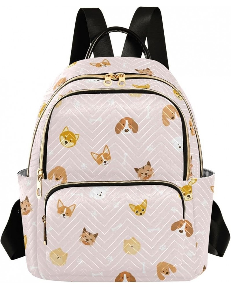 Mini Backpack for Women, Cute Dog Head Paws Travel Backpack Purse for Ladies, Small Bookbag Daypack Shoulder Bag S Multi603 M...