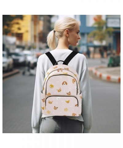 Mini Backpack for Women, Cute Dog Head Paws Travel Backpack Purse for Ladies, Small Bookbag Daypack Shoulder Bag S Multi603 M...