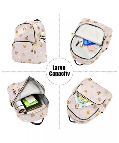 Mini Backpack for Women, Cute Dog Head Paws Travel Backpack Purse for Ladies, Small Bookbag Daypack Shoulder Bag S Multi603 M...