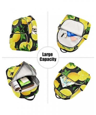 Yellow Lemon Backpack Purse for Women Small Mini Women's Fashion Backpack with Strap Handbag Lady Purse,M Medium $15.75 Backp...