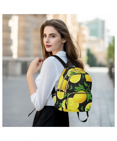 Yellow Lemon Backpack Purse for Women Small Mini Women's Fashion Backpack with Strap Handbag Lady Purse,M Medium $15.75 Backp...