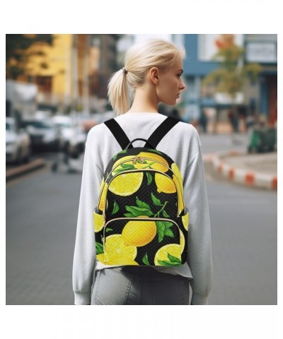 Yellow Lemon Backpack Purse for Women Small Mini Women's Fashion Backpack with Strap Handbag Lady Purse,M Medium $15.75 Backp...