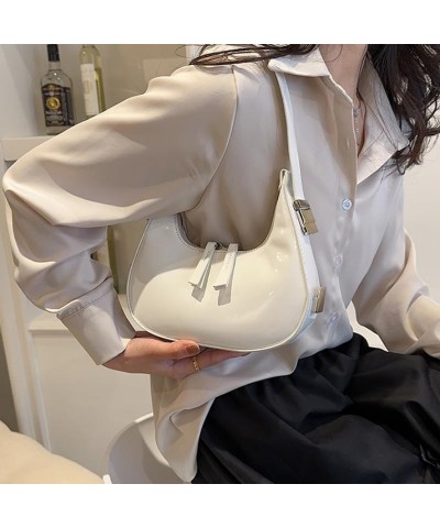 Womens Crescent Shoulder Bag Retro Y2k Small Hobo Handbag Vintage Purse Clutch Bag Trendy Underarm Purse White $13.91 Hobo Bags