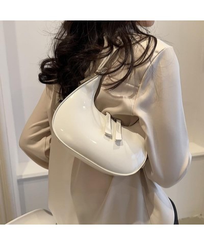 Womens Crescent Shoulder Bag Retro Y2k Small Hobo Handbag Vintage Purse Clutch Bag Trendy Underarm Purse White $13.91 Hobo Bags