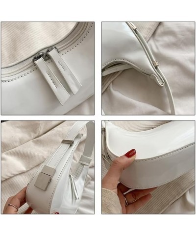 Womens Crescent Shoulder Bag Retro Y2k Small Hobo Handbag Vintage Purse Clutch Bag Trendy Underarm Purse White $13.91 Hobo Bags