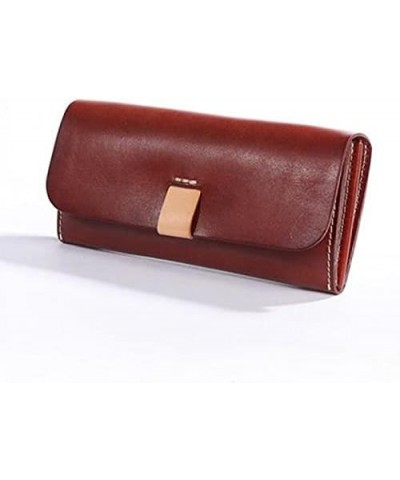 Retro Women Genuine Leather Wallet，Lady Simple Large Capacity Casual Style Purse Clutch，Female Long Leather Clasp Hand Purse ...