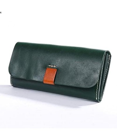 Retro Women Genuine Leather Wallet，Lady Simple Large Capacity Casual Style Purse Clutch，Female Long Leather Clasp Hand Purse ...