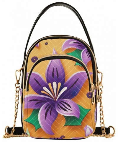 Mardi Gras Flower Small Crossbody Bags for Women Cell Phone Shoulder Purse Handbags Wallet 21217897 $11.48 Crossbody Bags