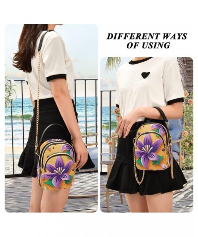 Mardi Gras Flower Small Crossbody Bags for Women Cell Phone Shoulder Purse Handbags Wallet 21217897 $11.48 Crossbody Bags