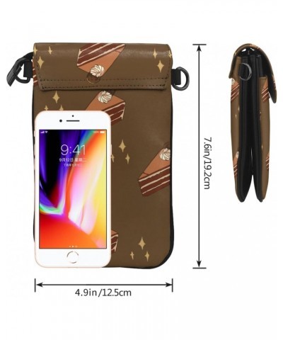 women Small Cell Phone Purse Chocolate Squares Cake pattern Soft, durable and waterproof PU leather Convenient for daily use ...