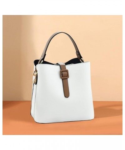 Bucket Bag for Women PU Leather Handbags & Shoulder Bags Fashion Ladies Crossbody Bag Top Handle Clutch Bag (Yellow) White $2...