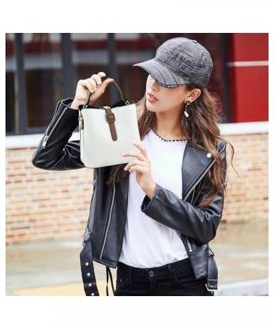 Bucket Bag for Women PU Leather Handbags & Shoulder Bags Fashion Ladies Crossbody Bag Top Handle Clutch Bag (Yellow) White $2...