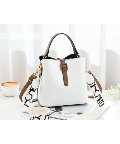 Bucket Bag for Women PU Leather Handbags & Shoulder Bags Fashion Ladies Crossbody Bag Top Handle Clutch Bag (Yellow) White $2...