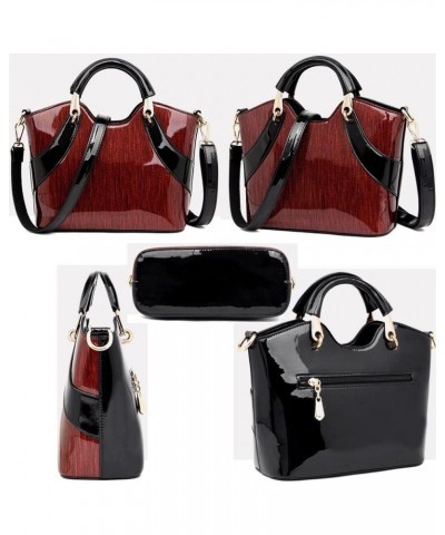 Shiny Patent Leather Handbags for Women Top Handle Handbag Purses Satchel Stylish Medium Pink $36.99 Totes