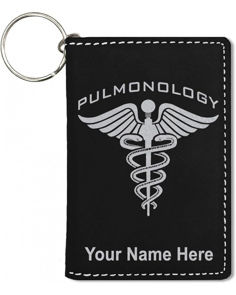 ID Holder Wallet, Pulmonology, Personalized Engraving Included (Teal) Black with Silver $13.44 Wallets