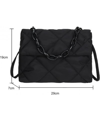 Puffer Purses and Handbags, Soft Down Cotton Padding Quilted Crossbody Tote Bags Puffy Shoulder Bag Handbags (Green) Black $1...