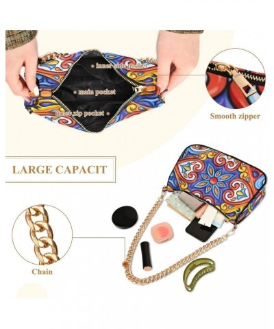 Shoulder Bag Handbags Womens Tote Satchel Bags Beautiful Ethnic Pattern Clutch Purses for Women $16.19 Satchels