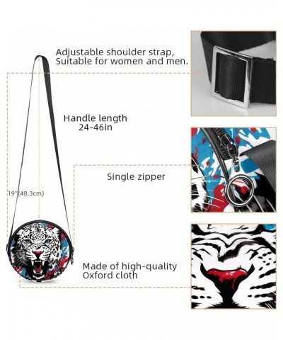 Round Crossbody Purse for Women, Shoulder Bag, animal leopard pattern art $8.78 Crossbody Bags