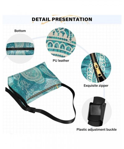 Paisley Indian Floral Hobo Shoulder Bag for Women Men PU Leather Crossbody Bag Slouchy Tote Handbags for Shopping Working Tra...