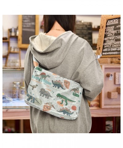 Dinosaur Cartoon Furry Tote Bag for Women Crossbody Bag Shouder Tote Handbag Shopping Work Bag with Zipper for School $9.87 T...