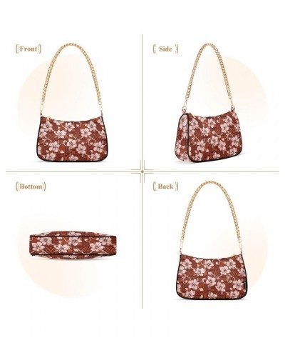 Hawaiian Hibiscus Flowers Women Shoulder Bag Clutch Chain Purse Handbags with Zipper Pocket Tote Bag for Travel Phone $14.10 ...