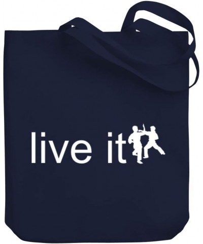 LIVE it Judo Silhouette Canvas Tote Bag 10.5" x 16" x 4 $17.20 Totes