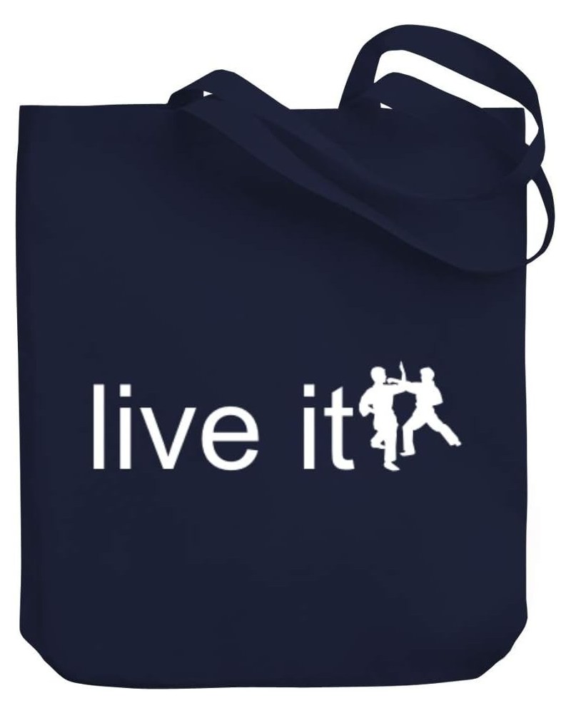 LIVE it Judo Silhouette Canvas Tote Bag 10.5" x 16" x 4 $17.20 Totes