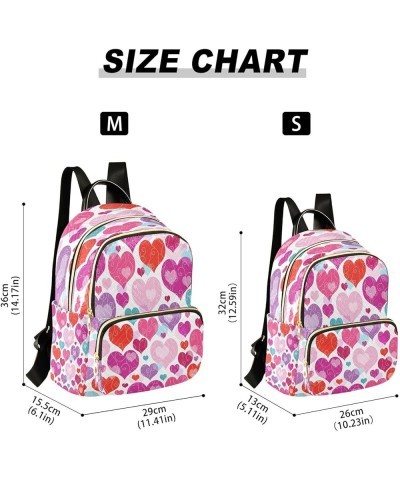 Colorful Hearts Curls Women Backpack Purse Ladies Fashion Shoulder Bag Daypack Travel Bag 7.5L Medium $15.80 Backpacks