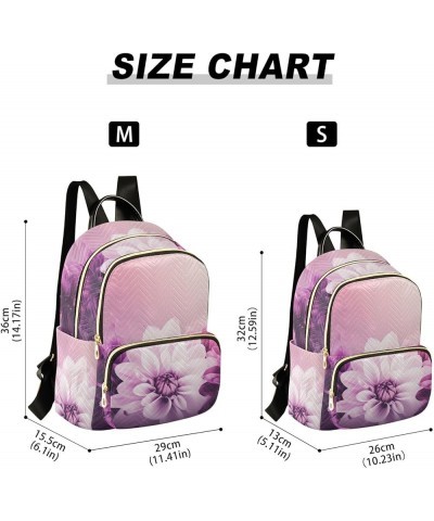 Women's Small Fashion Backpack Elegant Purple Flowers Print Ladies Travel Daypack Aesthetic Shoulder Bag 10.2×5.1×12.5 IN $18...