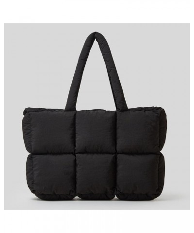 Puffer Tote Bag for Women Quilted Tote Bag Large Fluffy Handbag Dupes Gym Purse Quilted Puffy Tote Bag Black $26.51 Totes