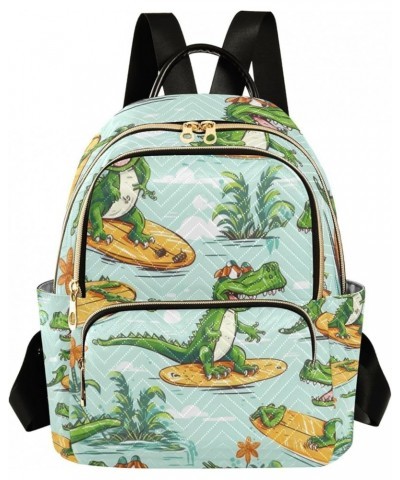 Small Backpack Purse for Women, Green Crocodile Travel Bag Casual Daypack Shoulder Bag Small $15.48 Backpacks