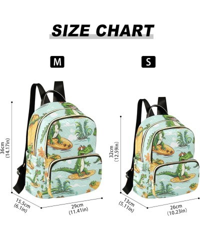 Small Backpack Purse for Women, Green Crocodile Travel Bag Casual Daypack Shoulder Bag Small $15.48 Backpacks