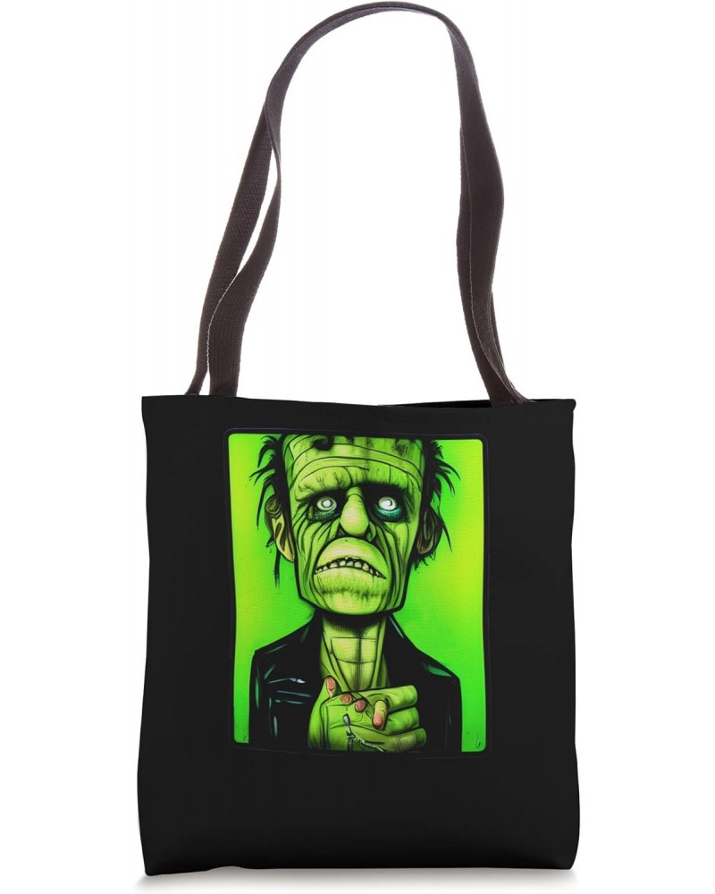 Creepy Halloween Frankenstein Monster Face Tote Bag $15.37 Totes