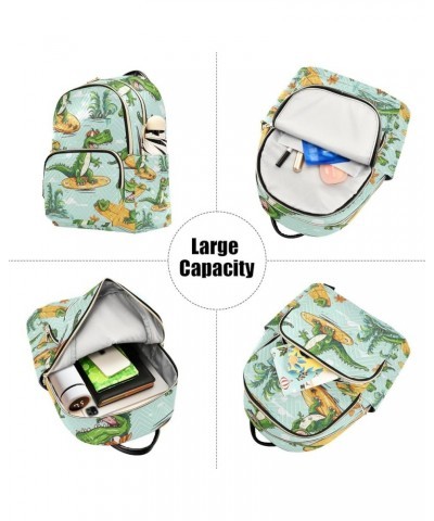 Small Backpack Purse for Women, Green Crocodile Travel Bag Casual Daypack Shoulder Bag Small $15.48 Backpacks