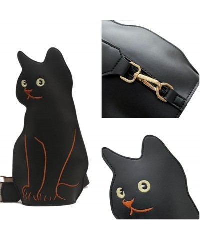 Novely Cat Shaped Sling Handbags Faux Leather Cross Chest Shoulder Bag Purse for Women D-brown $11.25 Crossbody Bags