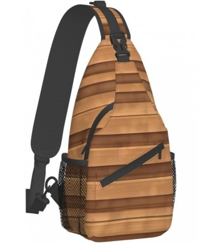 Original Wood Color Texture Crossbody Bag, Men'S And Women'S Chest Crossbody Bag, Zipper Closure, Strap Length Adjustable $16...