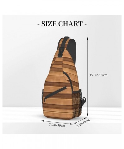 Original Wood Color Texture Crossbody Bag, Men'S And Women'S Chest Crossbody Bag, Zipper Closure, Strap Length Adjustable $16...