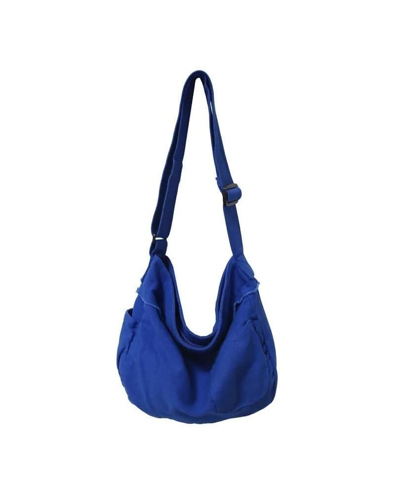 Vintage Women Canvas Handbags Female Shoulder Bags Ladies Tote Soft Top-handle Bag for Women Casual Big Blue $14.21 Totes